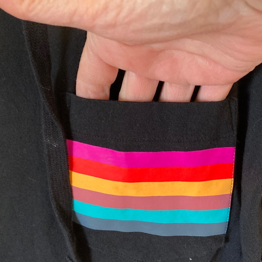 PINK Victoria's Secret Black Hoodie with Rainbow Pocket - Picture 3 of 8